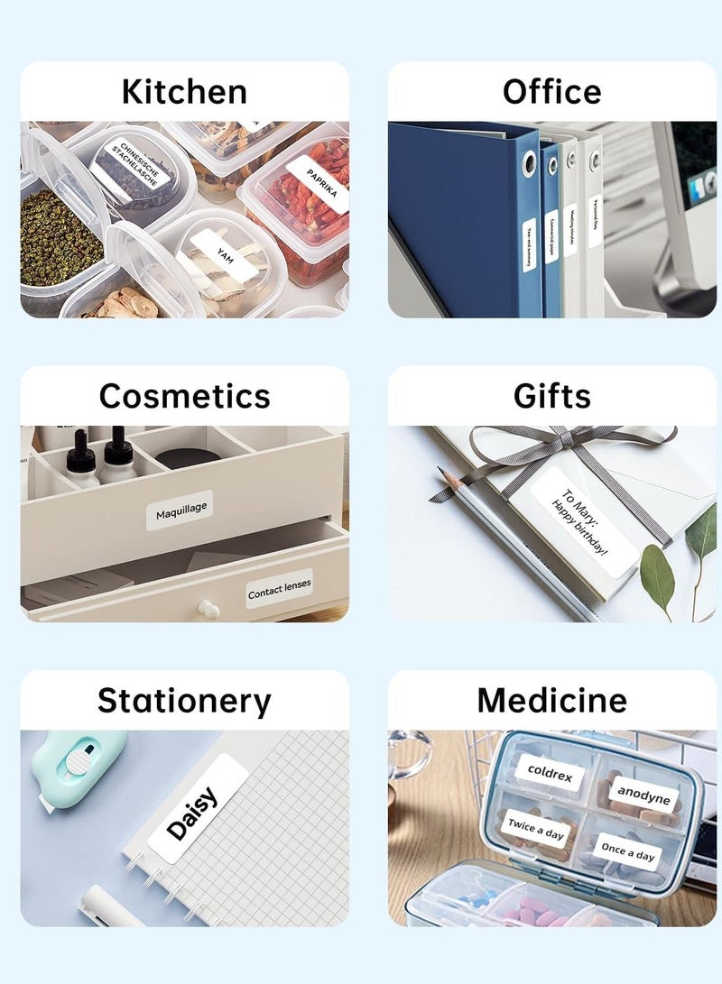 NIIMBOT 3 Rolls D11/D110/D101 NIIMBOT Label Maker Tape 14×40mm White Label Print Paper Compatible, Thermal Sticker Paper Waterproof Labeling Tape Replacement 160 Labels/Roll - Image 3